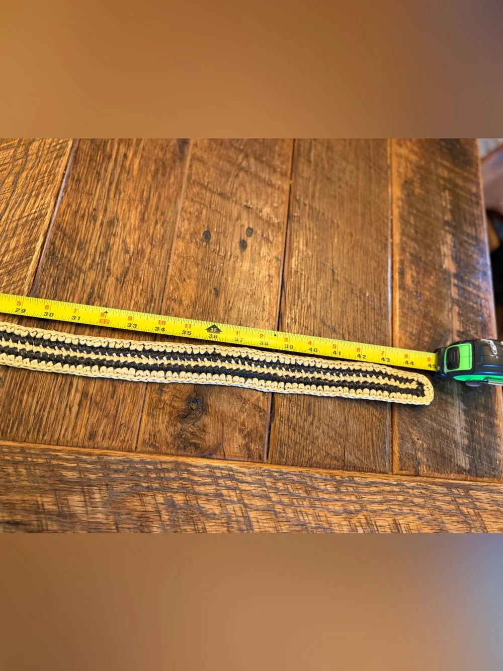 J. Crew Tan and Black Braided Rafita Belt with Gold Buckle